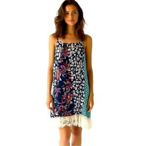 Umgee Blue Sleeveless Mini Sundress Resort Wear Size Medium